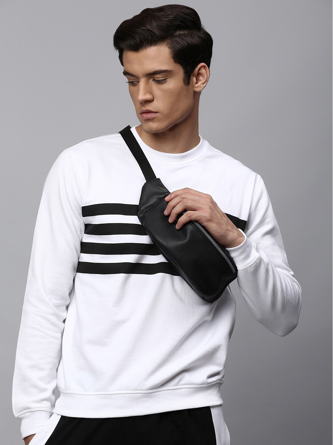 

Dennis Lingo Men White Striped Sweatshirt