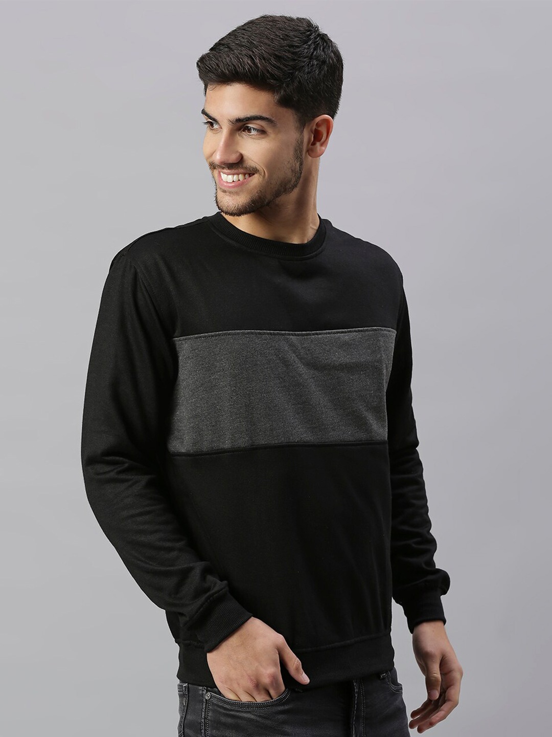 

Dennis Lingo Men Black and Grey Sweatshirt