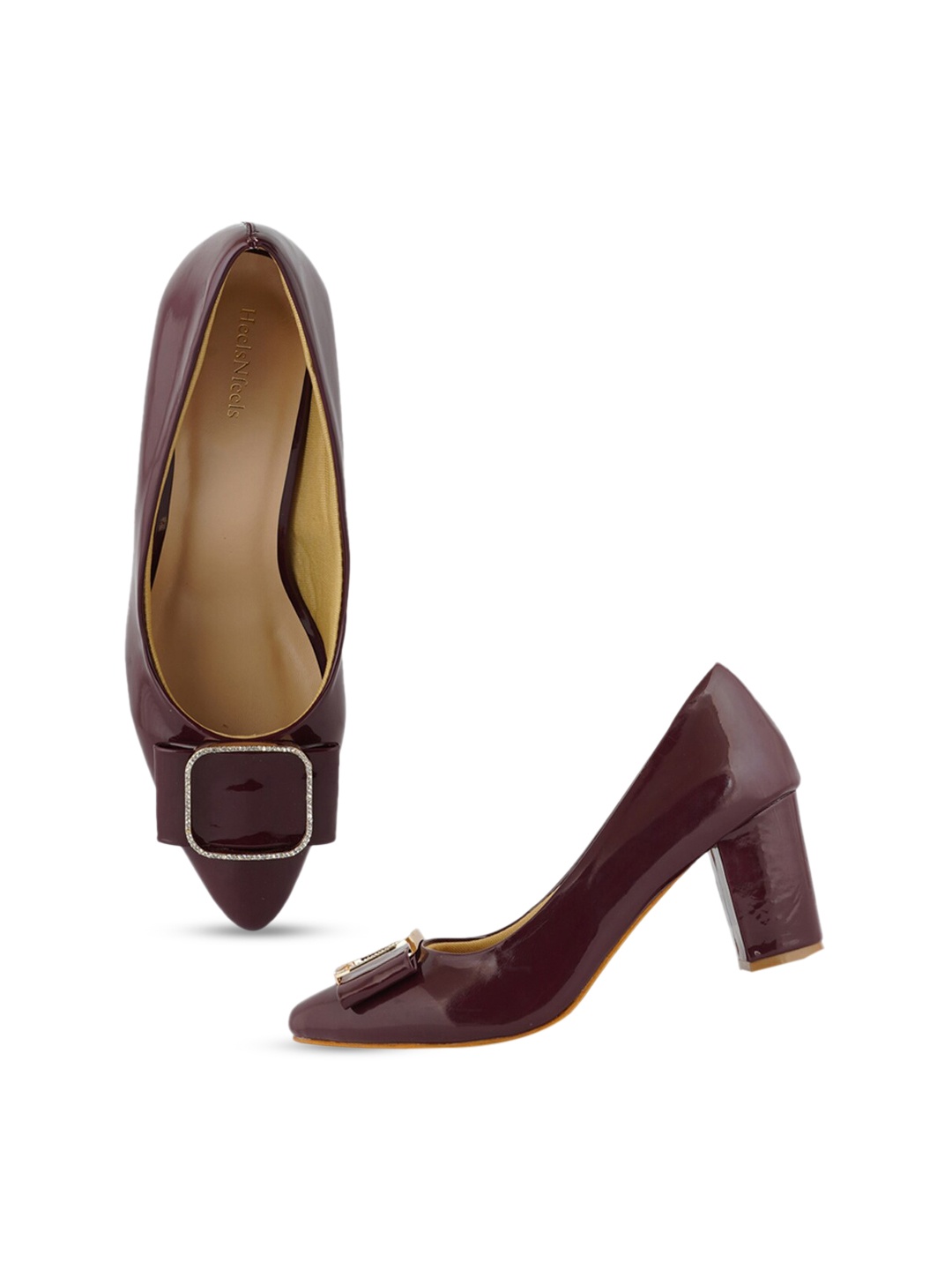 

HEELSNFEELS Brown Block Pumps
