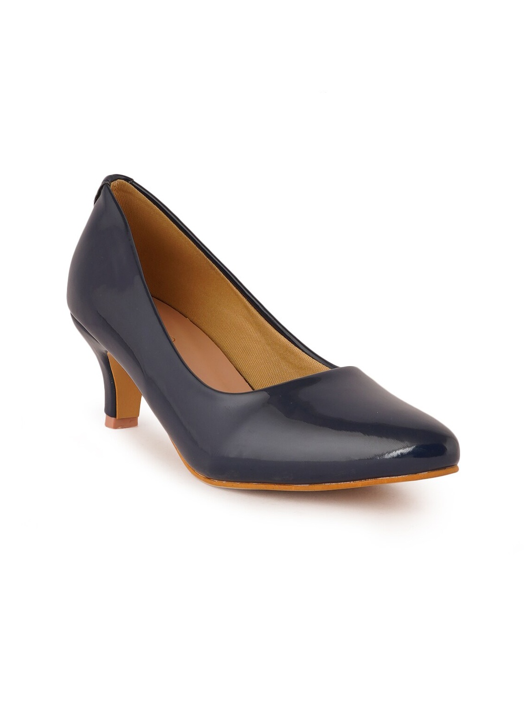 

HEELSNFEELS Women Blue Solid Synthetic Party Kitten Heels