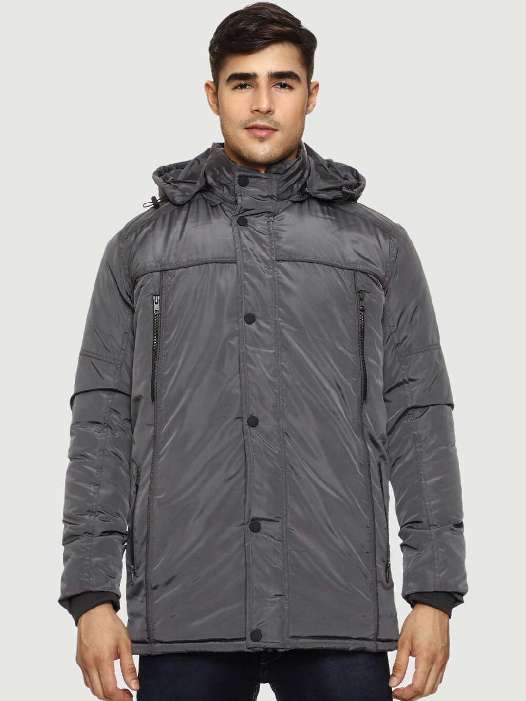

CL SPORT Men Grey Insulator Longline Padded Jacket