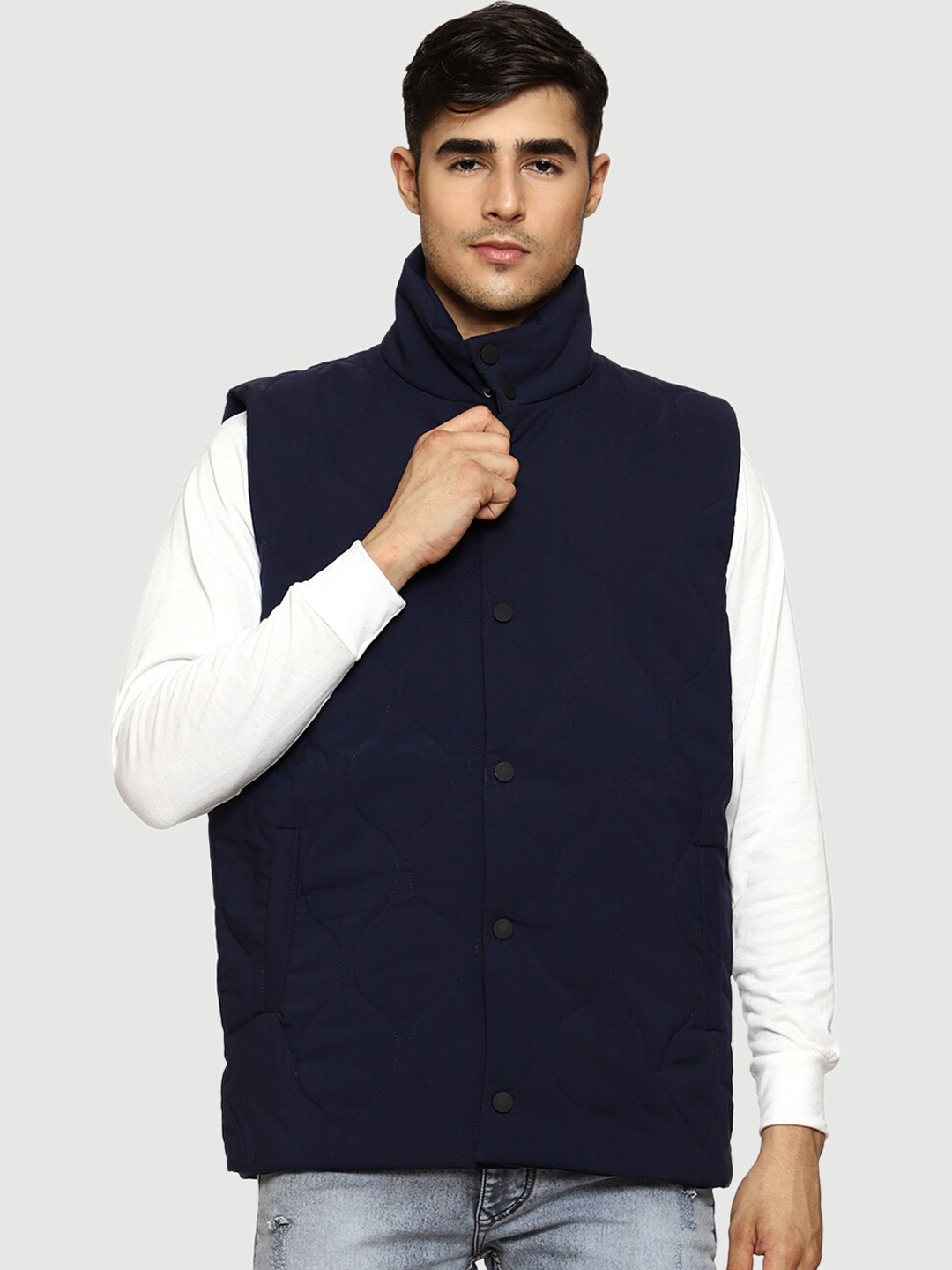 

CL SPORT Men Navy Blue Insulator Puffer Jacket