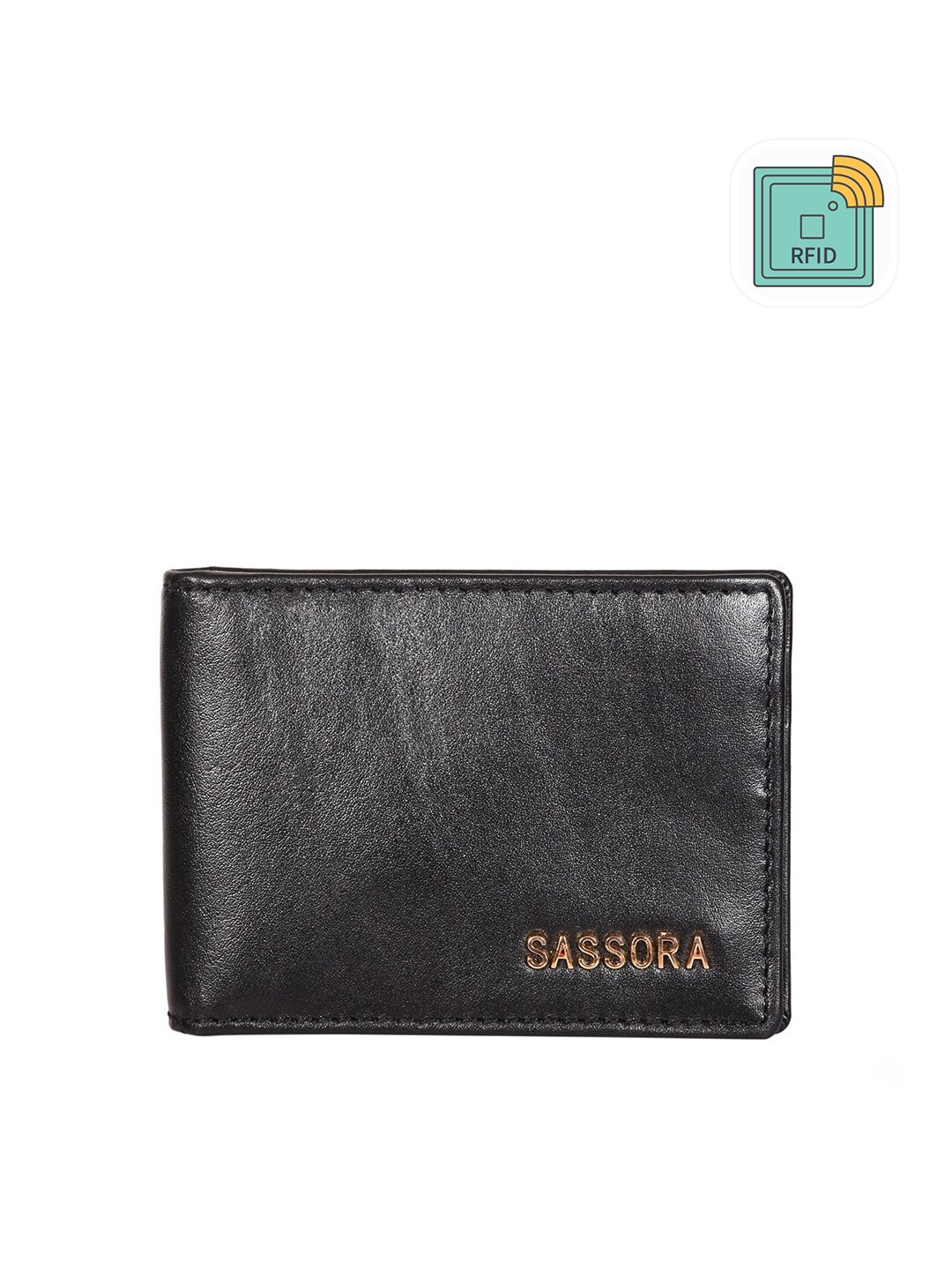 

Sassora Unisex Black Leather Card Holder