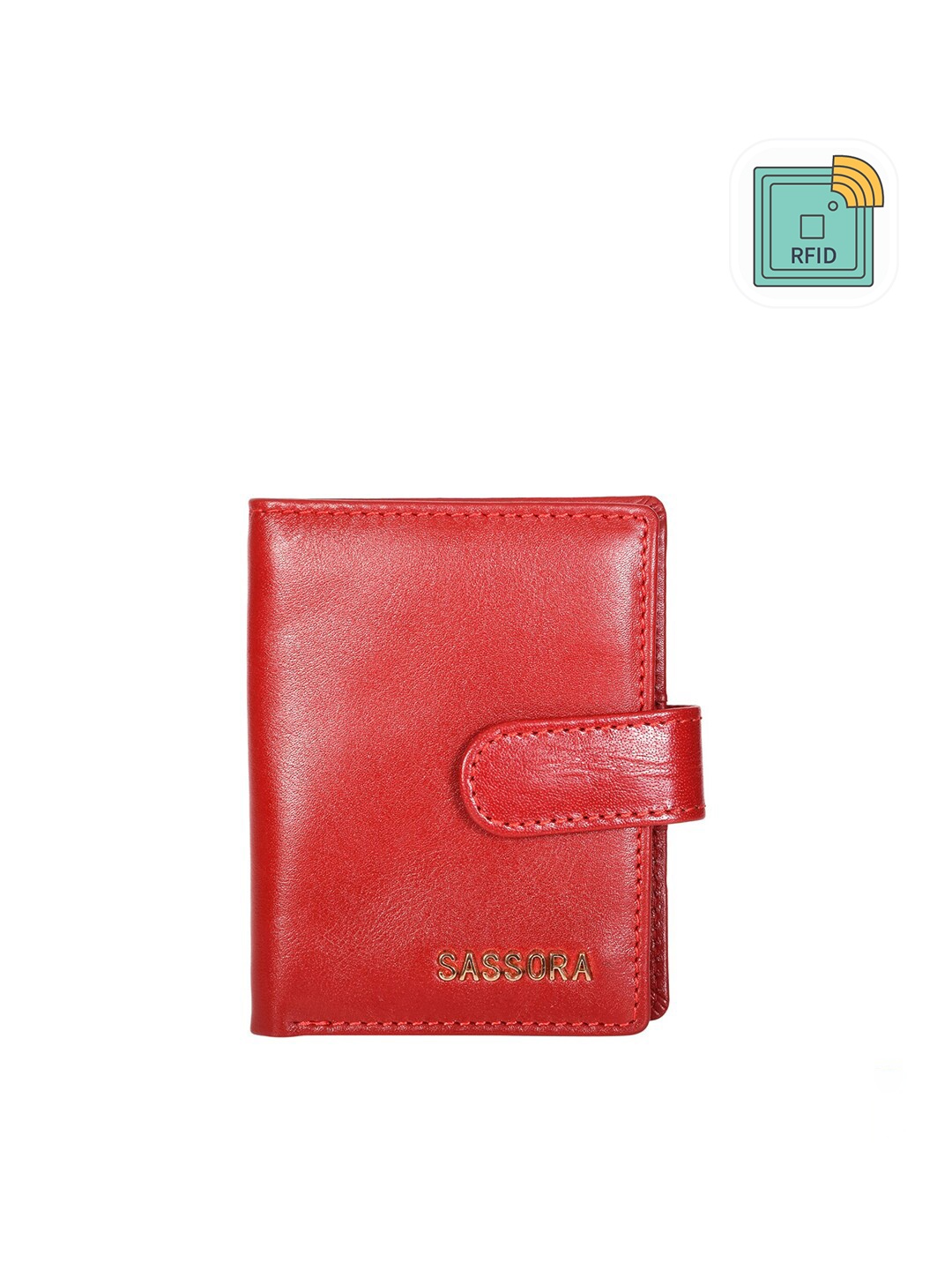 

Sassora Unisex Red Leather Card Holder