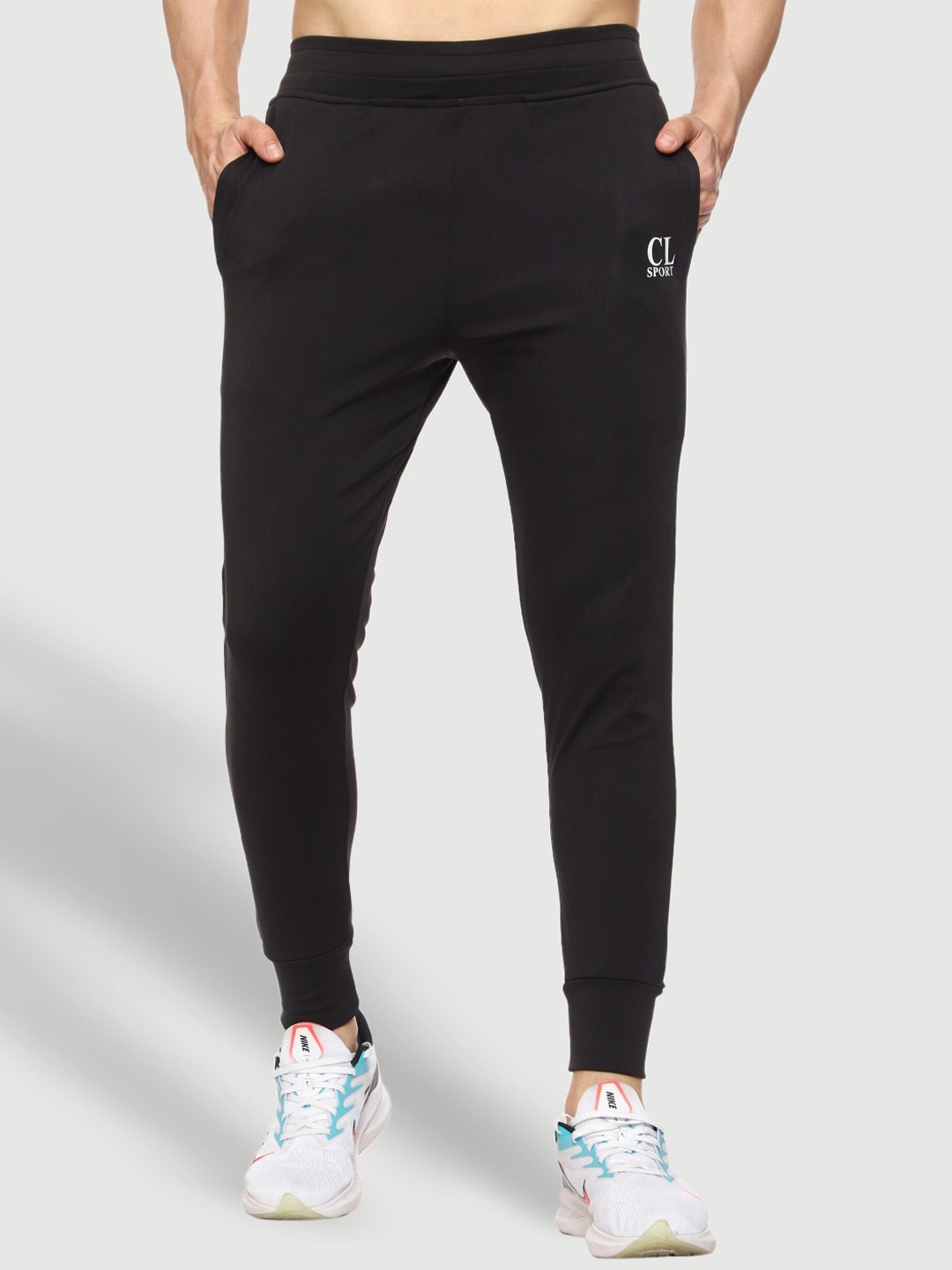 

CL SPORT Men Black Solid Polyester Rapid Dry Joggers