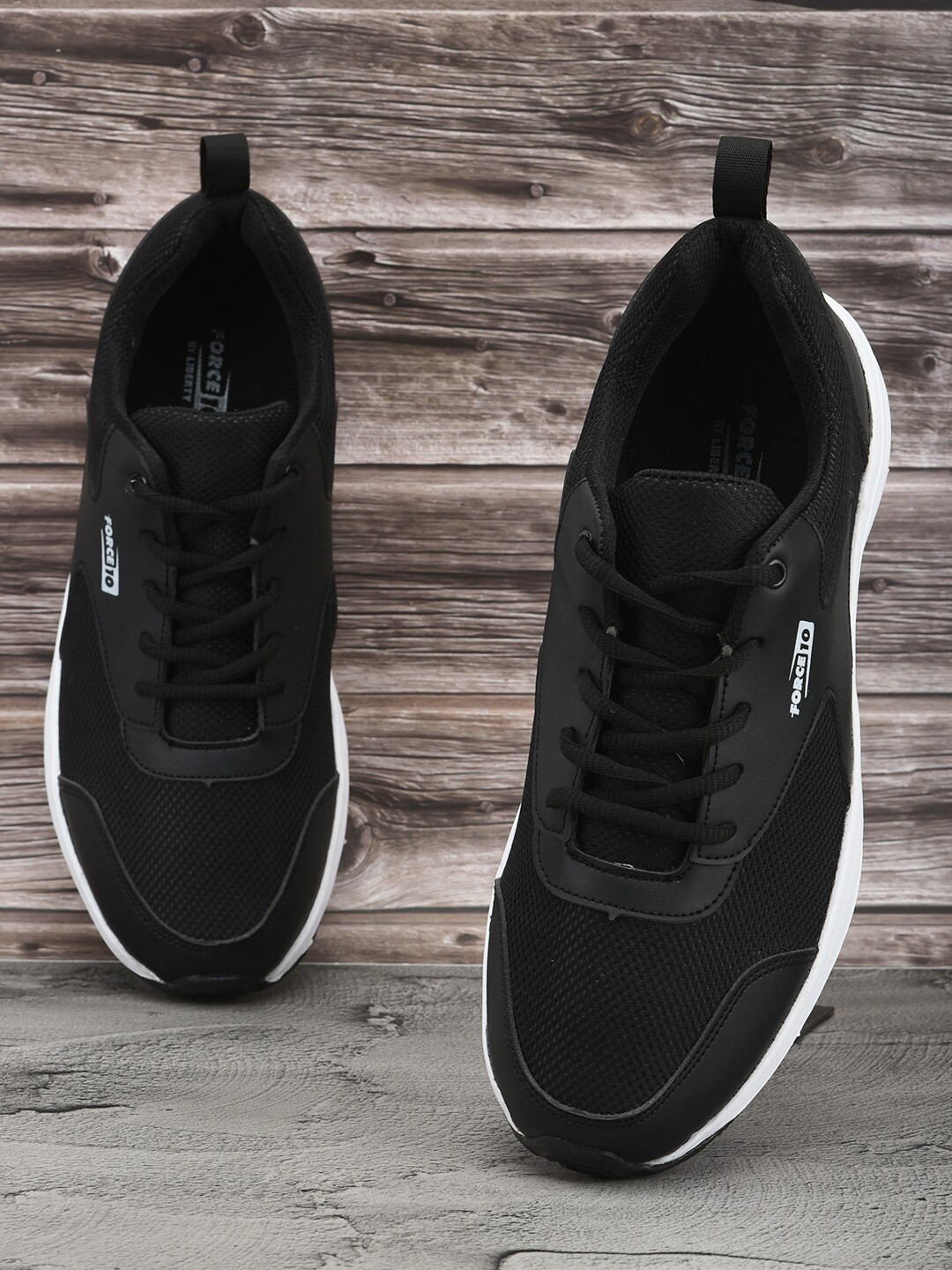 

Liberty Men Black Mesh Walking Non-Marking Shoes
