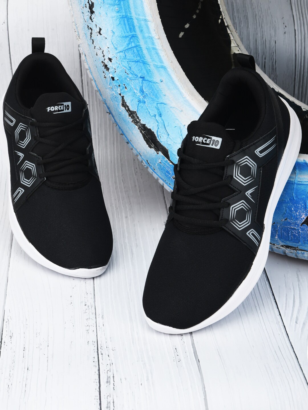 

Liberty Men Black Mesh Walking Non-Marking Shoes