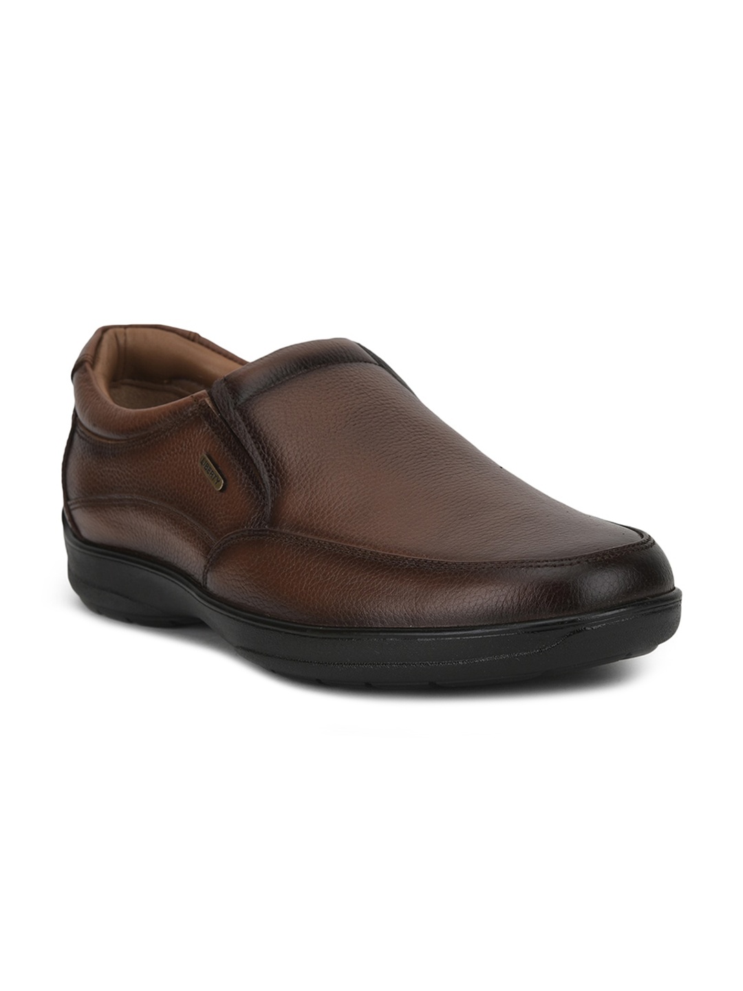 

Liberty Men Tan Brown Solid Formal Slip-Ons