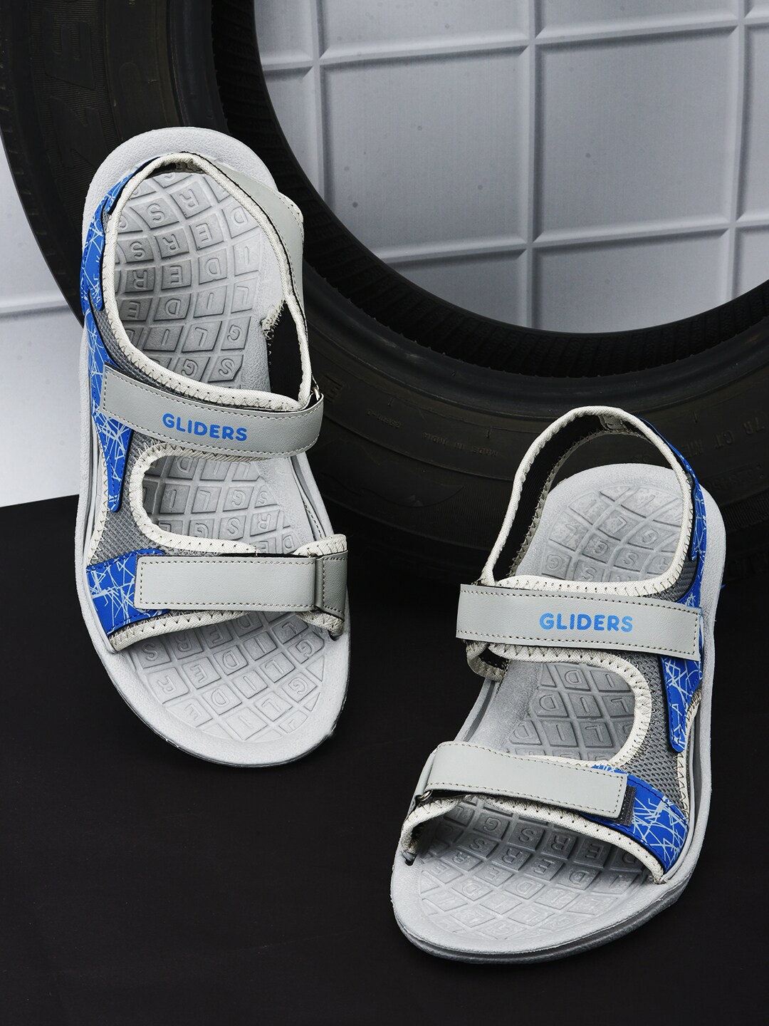 

Liberty Men Grey & Black Comfort Sandals