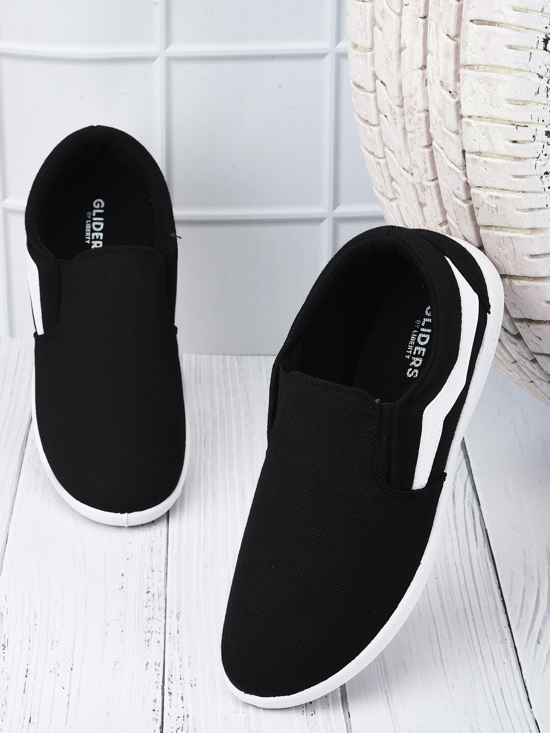 

Liberty Men Black Slip-On Sneakers