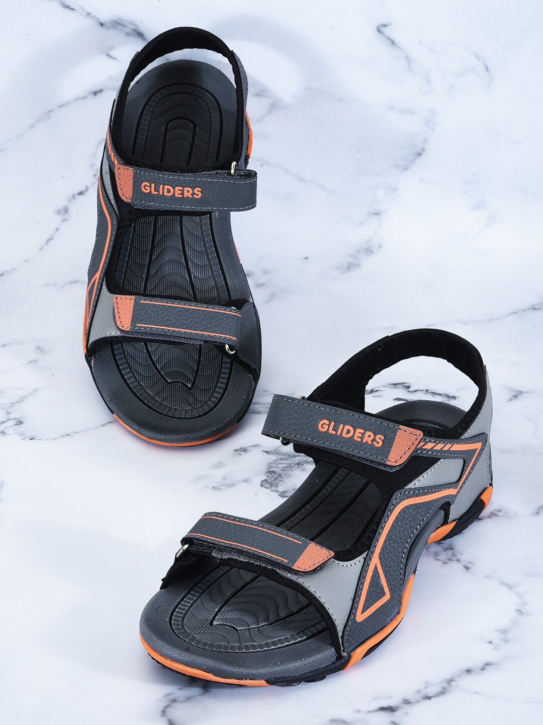 

Liberty Men Grey & Orange Comfort Sandals