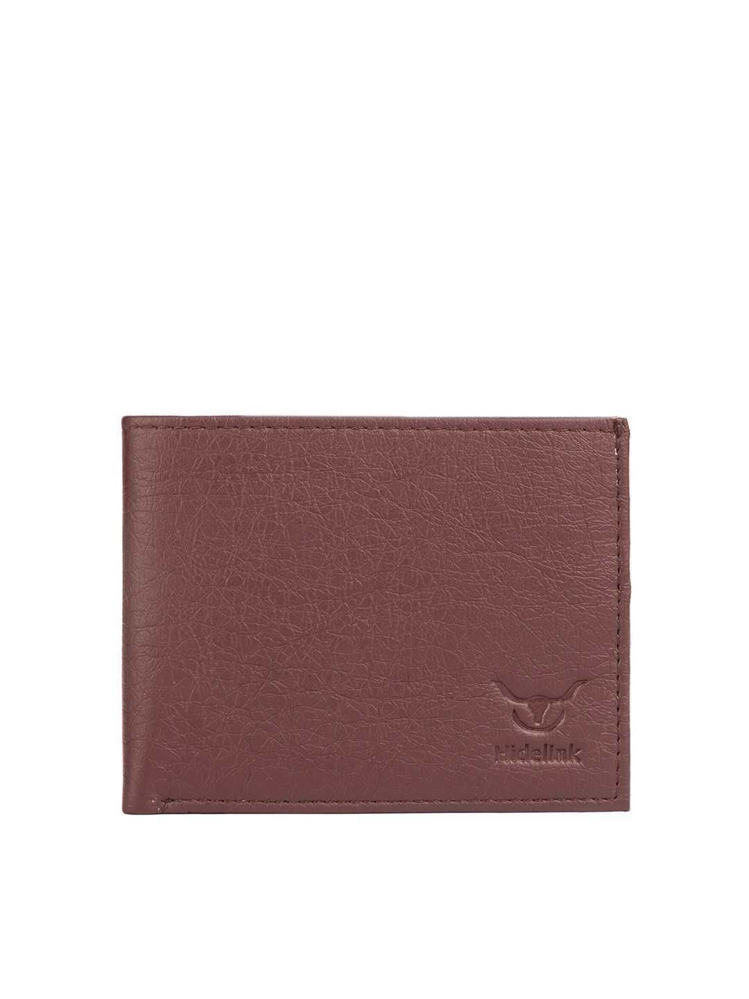 

Hidelink Men Brown Textured Two Fold Wallet