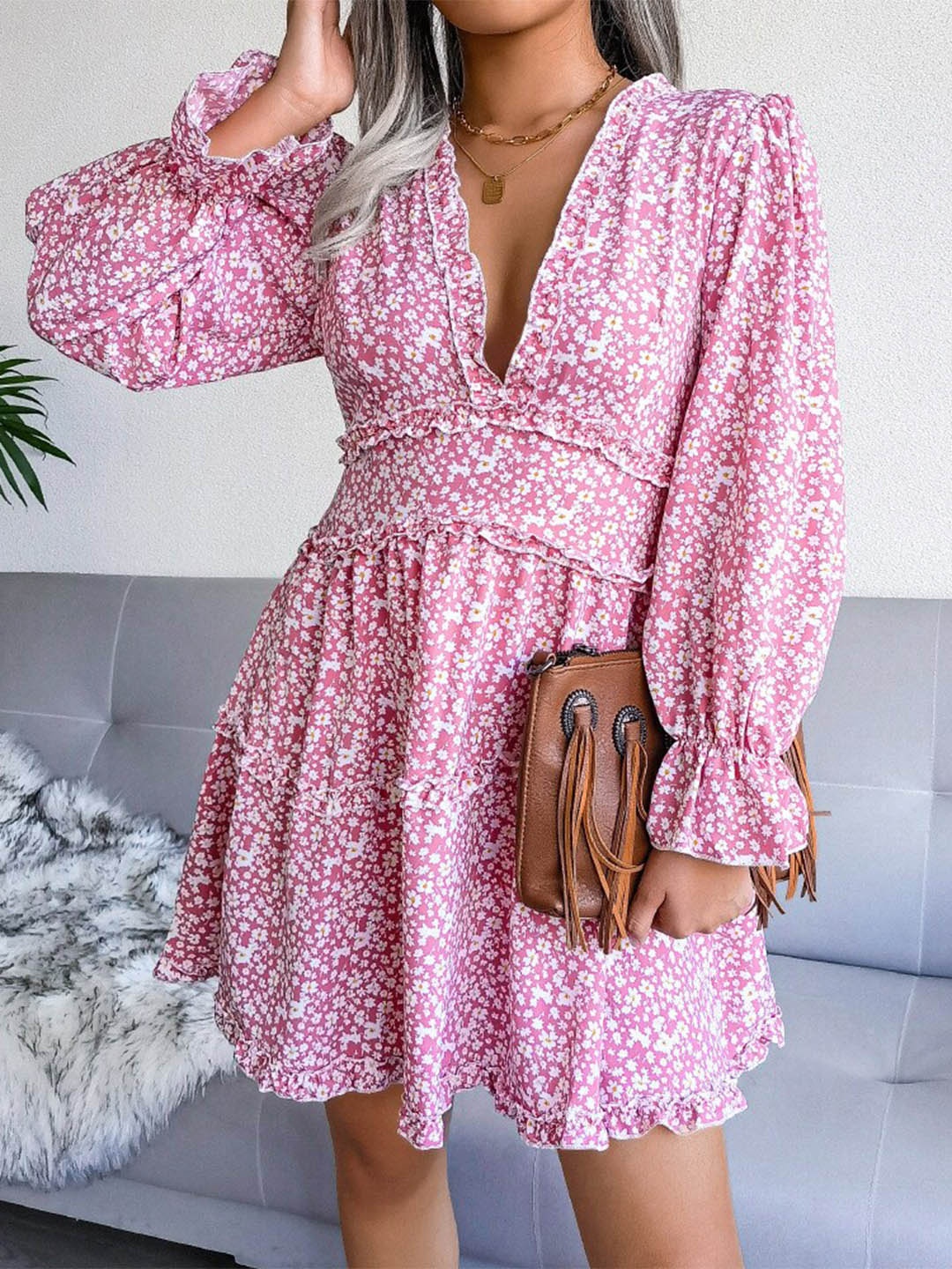 

BoStreet Women Pink & White Floral Dress
