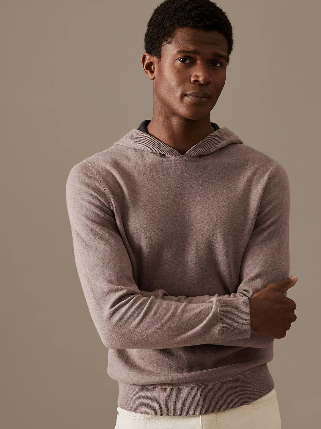 

Marks & Spencer Men Mauve Hooded Cotton Sweatshirt