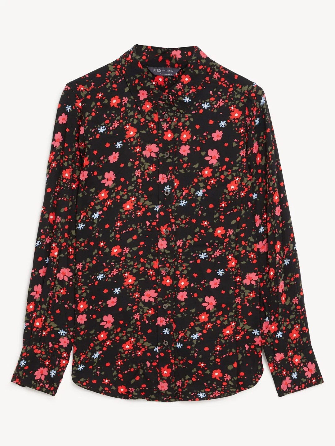 

Marks & Spencer Women Black & Red Floral Printed Casual Shirt