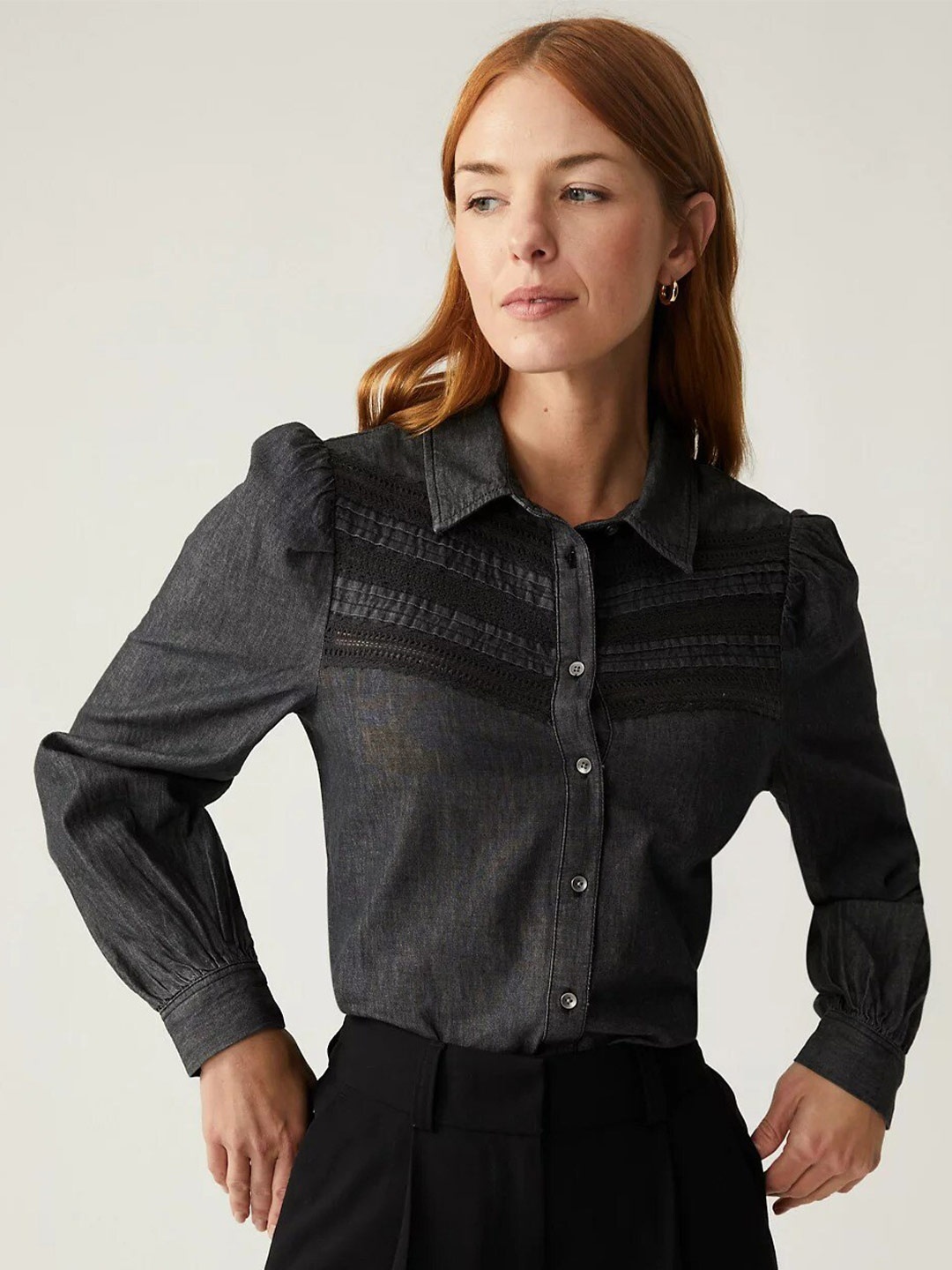 

Marks & Spencer Women Black Casual Shirt