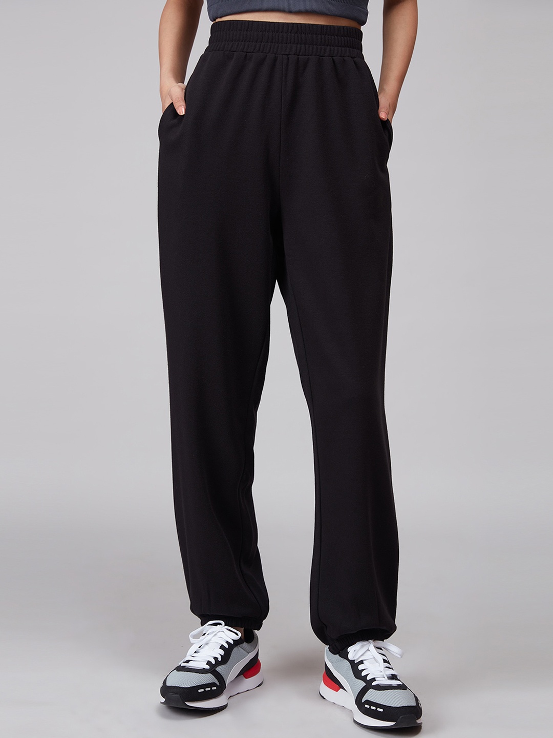 

20Dresses Women Black Comfort High-Rise Oversized Joggers
