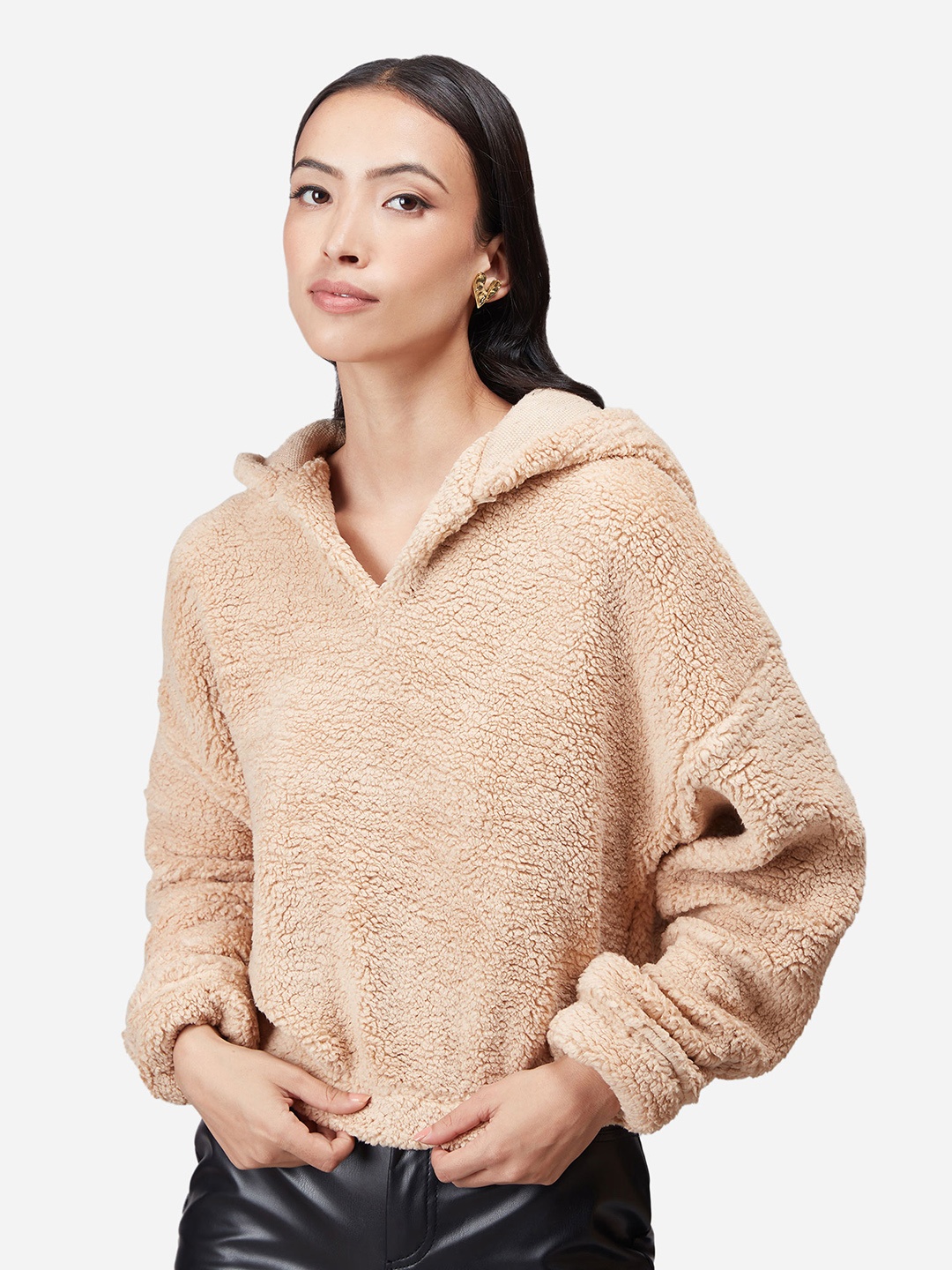 

20Dresses Women Beige Hooded Sweatshirt