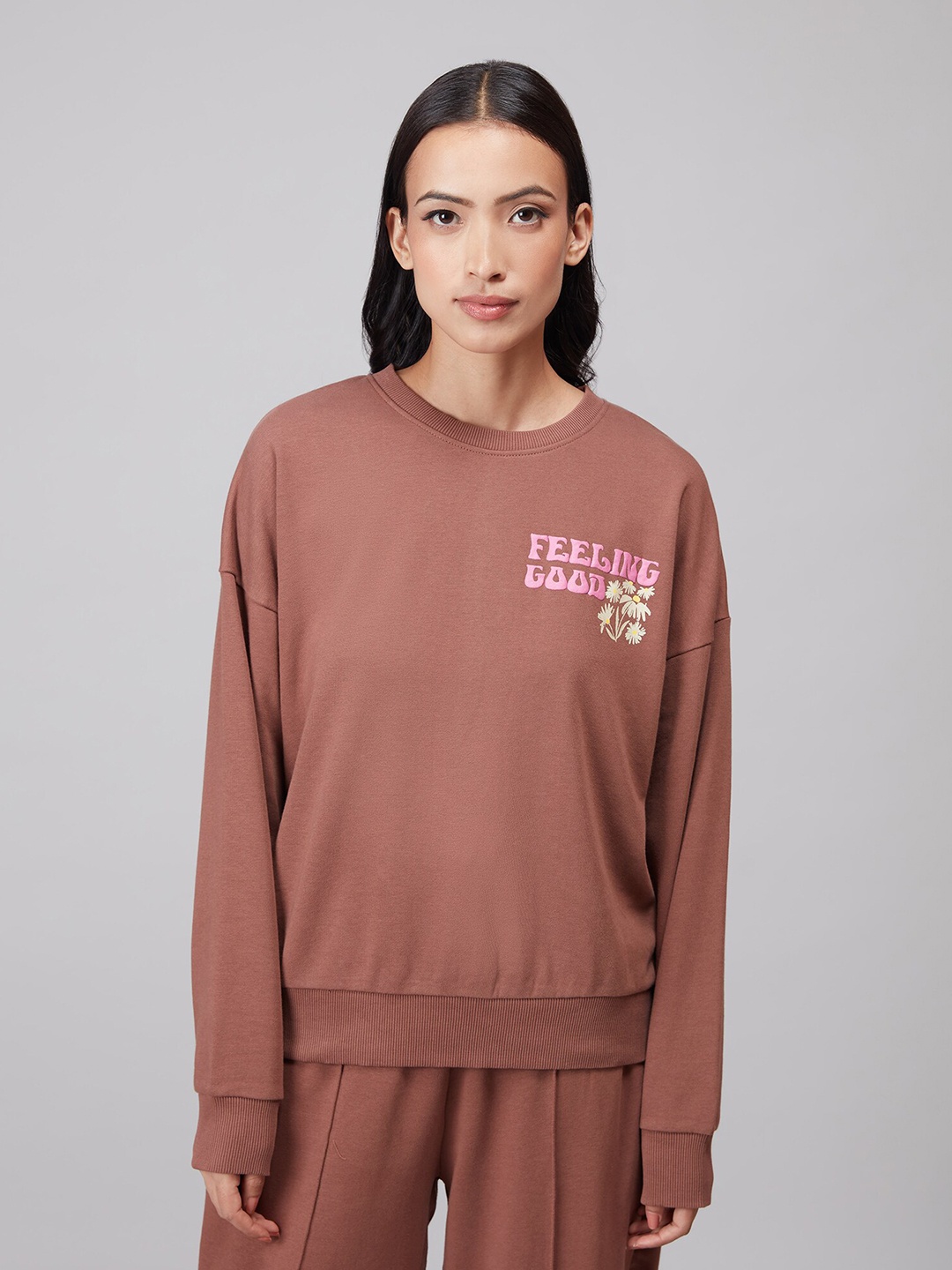 

20Dresses Women Brown Solid Sweatshirt