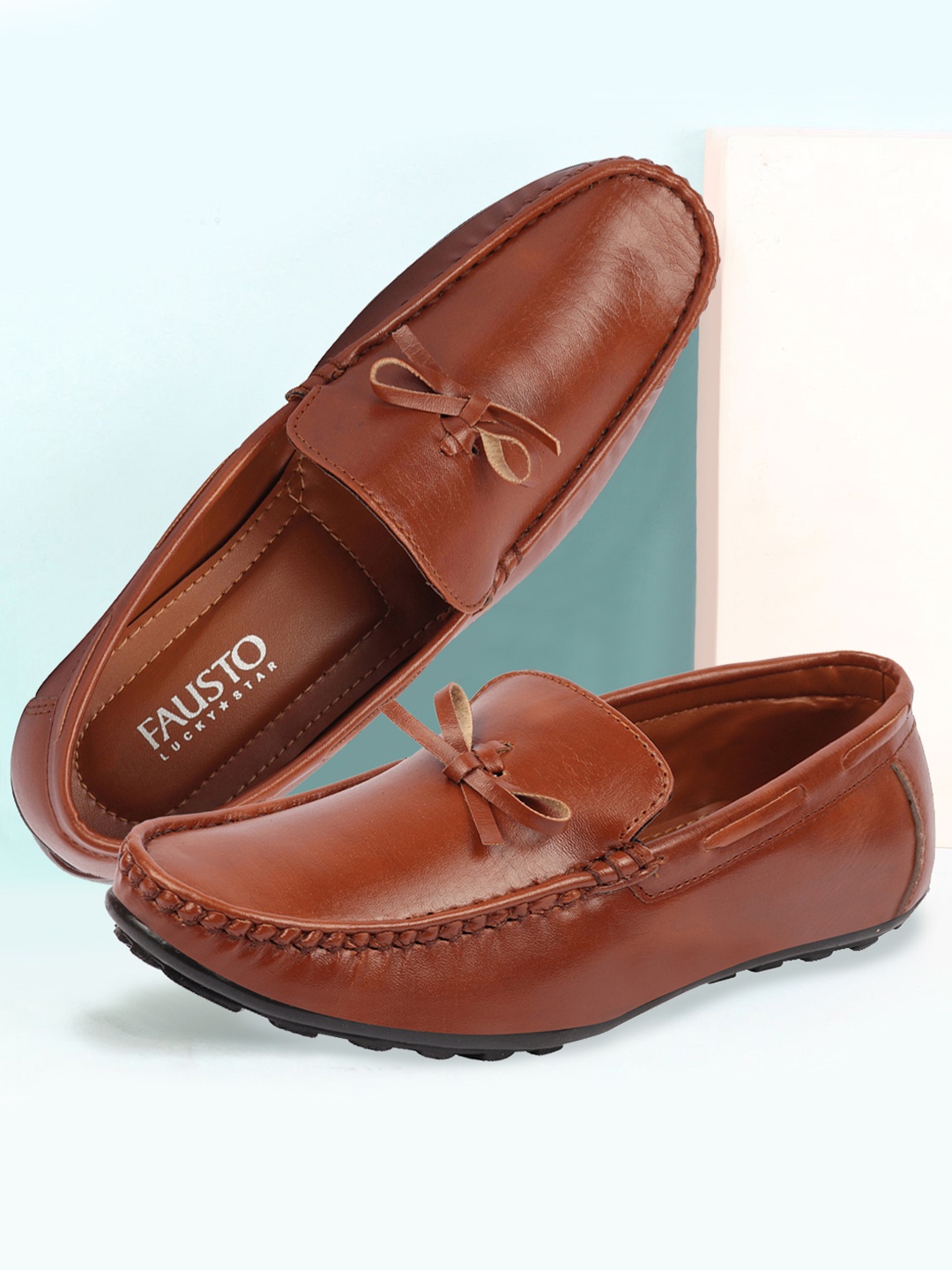 

FAUSTO Men Tan PU Lightweight Loafers