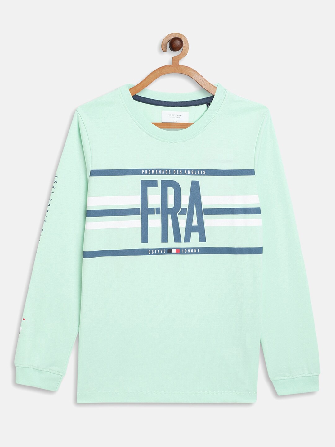 

Octave Boys Sea Green Round Neck Printed Cotton T-shirt