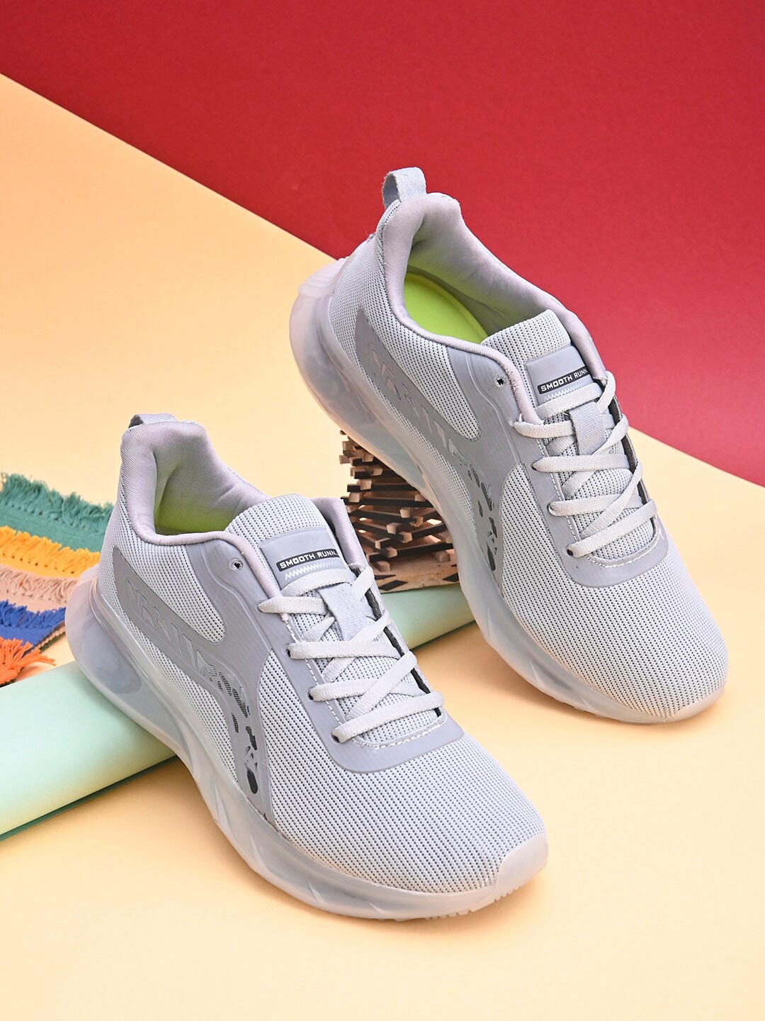 

Roadster Men White Mesh Running Non-Marking Shoes