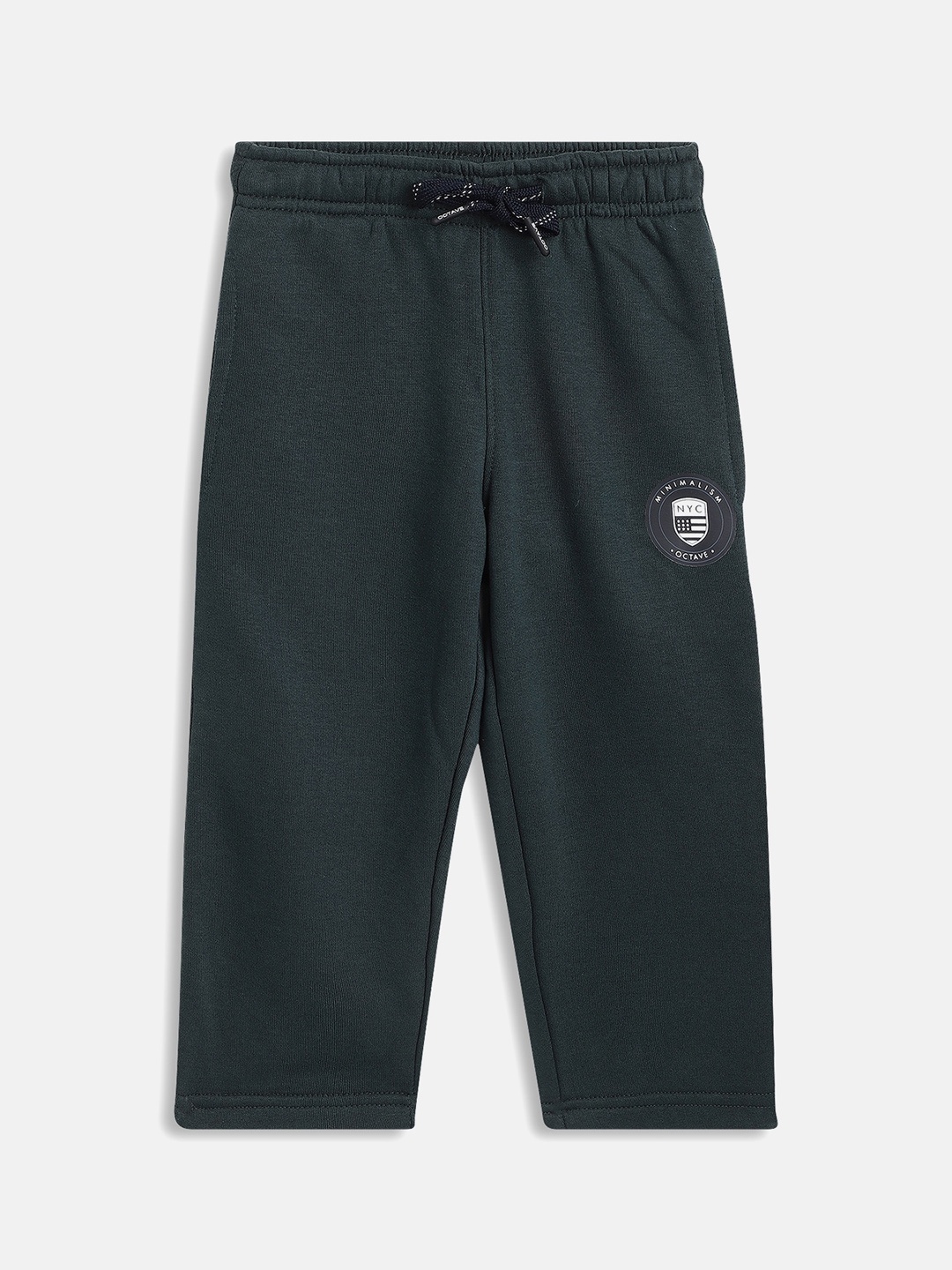 

Octave Boys Green Brand Logo Print Cotton Track Pants