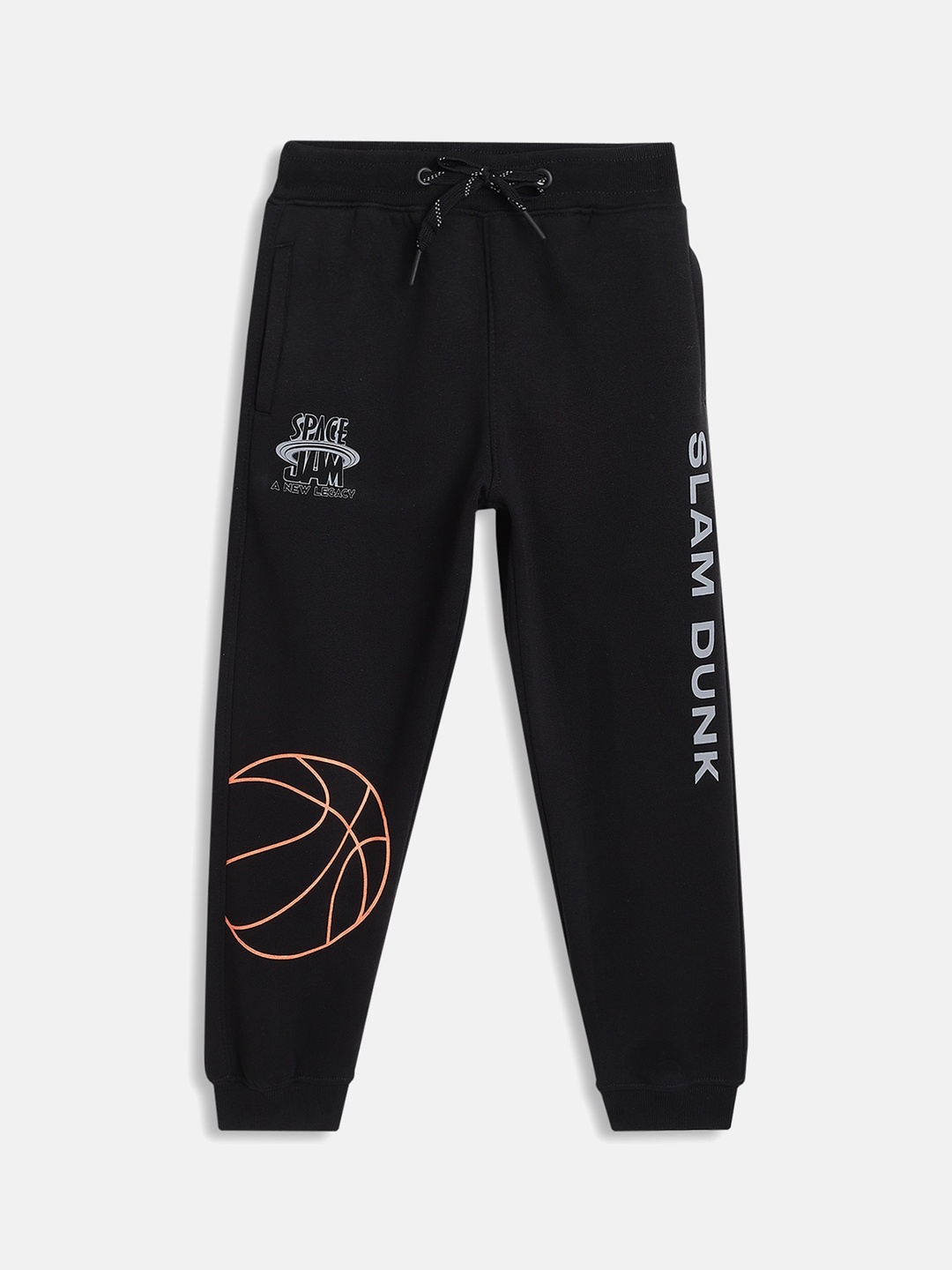 

Octave Boys Black Printed Cotton Joggers