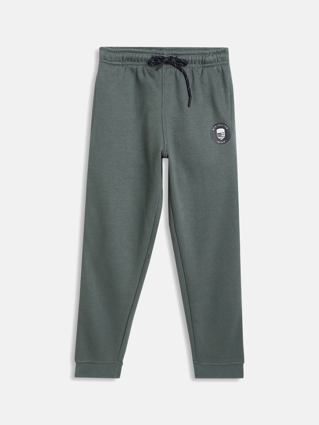 

Octave Boys Olive Green Printed Cotton Joggers
