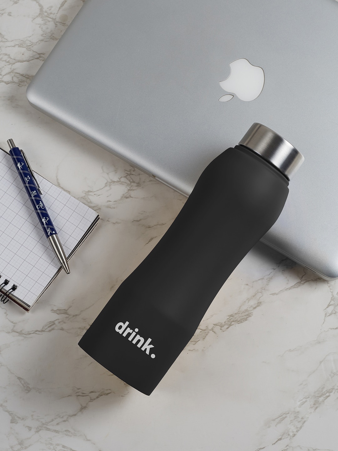 

HomeTown Fiesta Charcoal Stainless Steel Hydro Water Bottle 1000 ml, Black