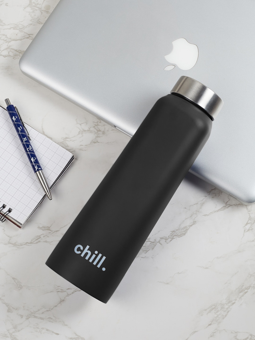 

HomeTown Charcoal BPA Free Stainless Steel Water Bottle 1000 ml, Black