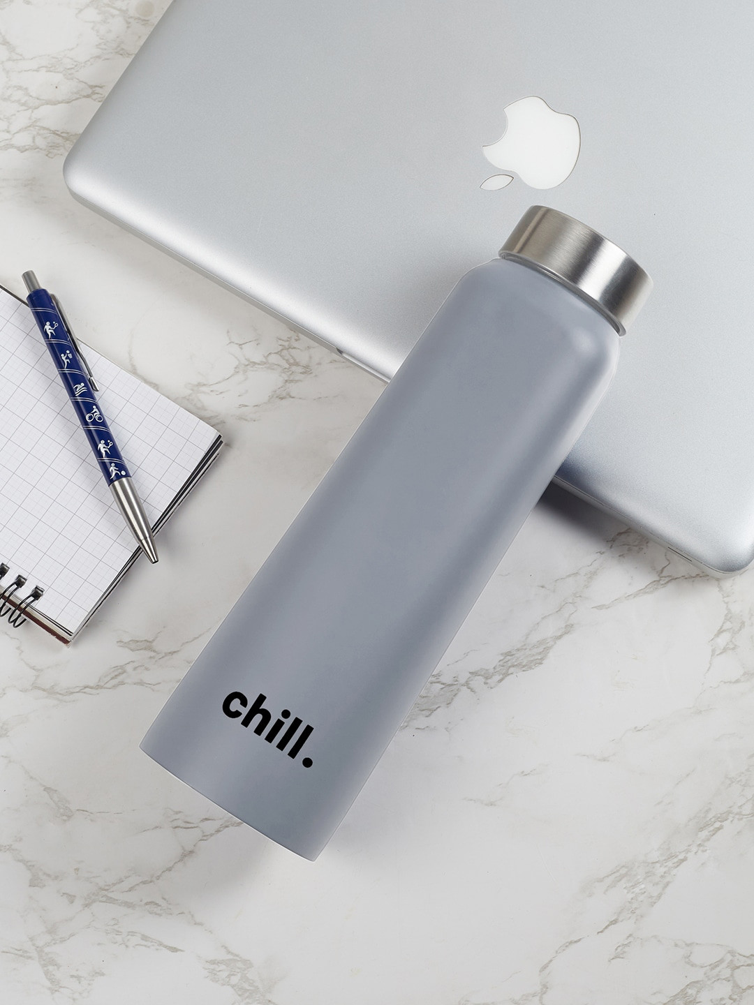 

HomeTown Fiesta Grey Single Vacuum Insulated Stainless Steel Water Bottle 1000 ml
