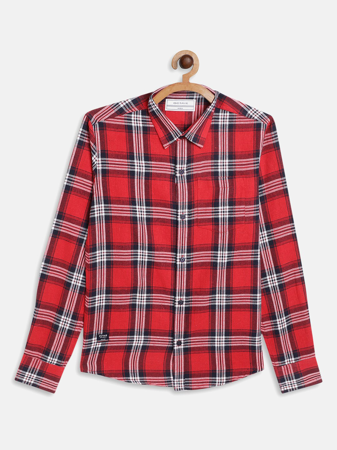 

Octave Boys Red & White Tartan Checks Checked Cotton Casual Shirt