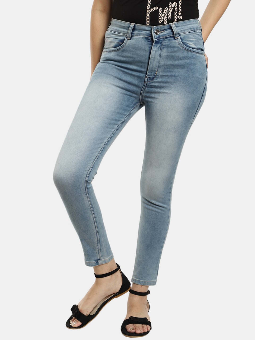 

V-Mart Women Blue High-Rise Heavy Fade Jeans