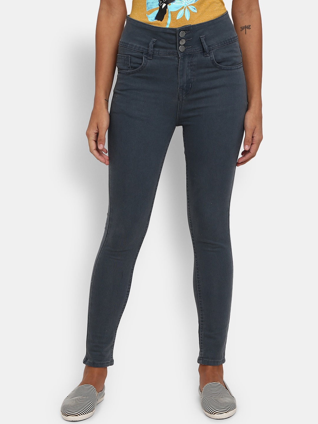 

V-Mart Women Grey Mid-Rise Cropped Jeans