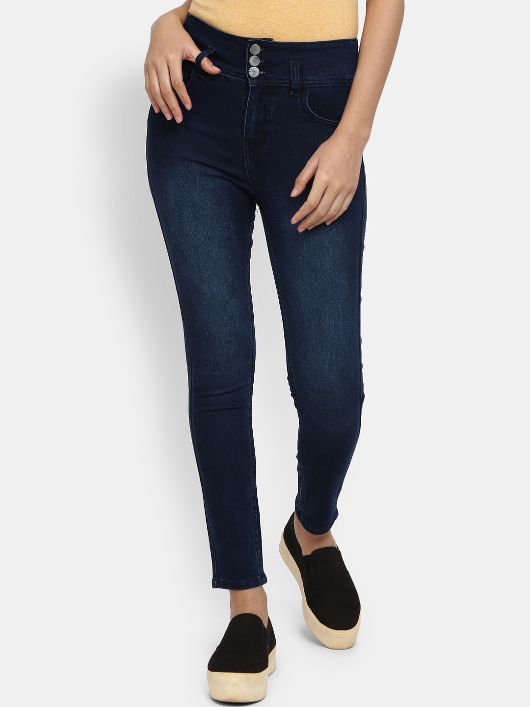 

V-Mart Women Blue Skinny Fit High-Rise Light Fade Jeans