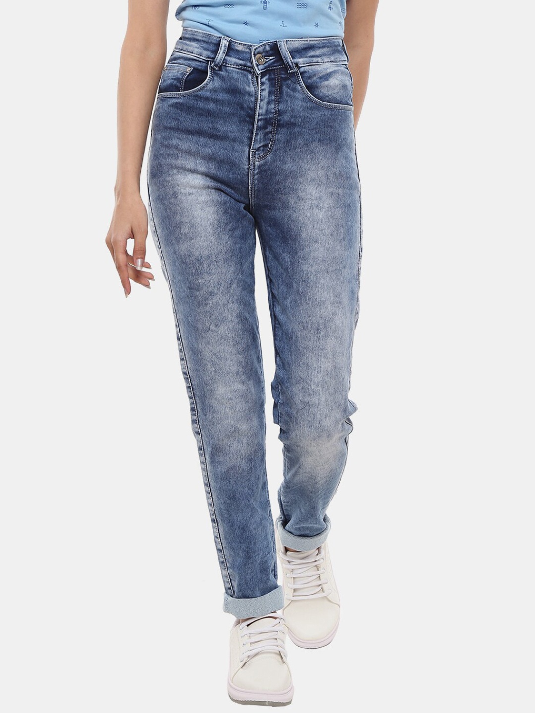 

V-Mart Women Blue Heavy Fade Cotton Jeans