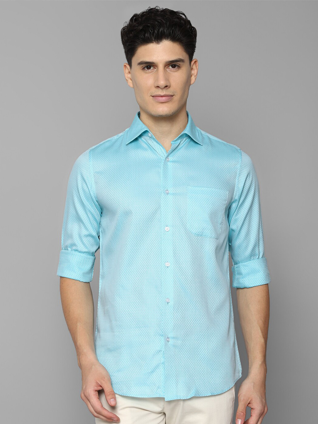 

Allen Solly Men Blue Slim Fit Pure Cotton Casual Shirt