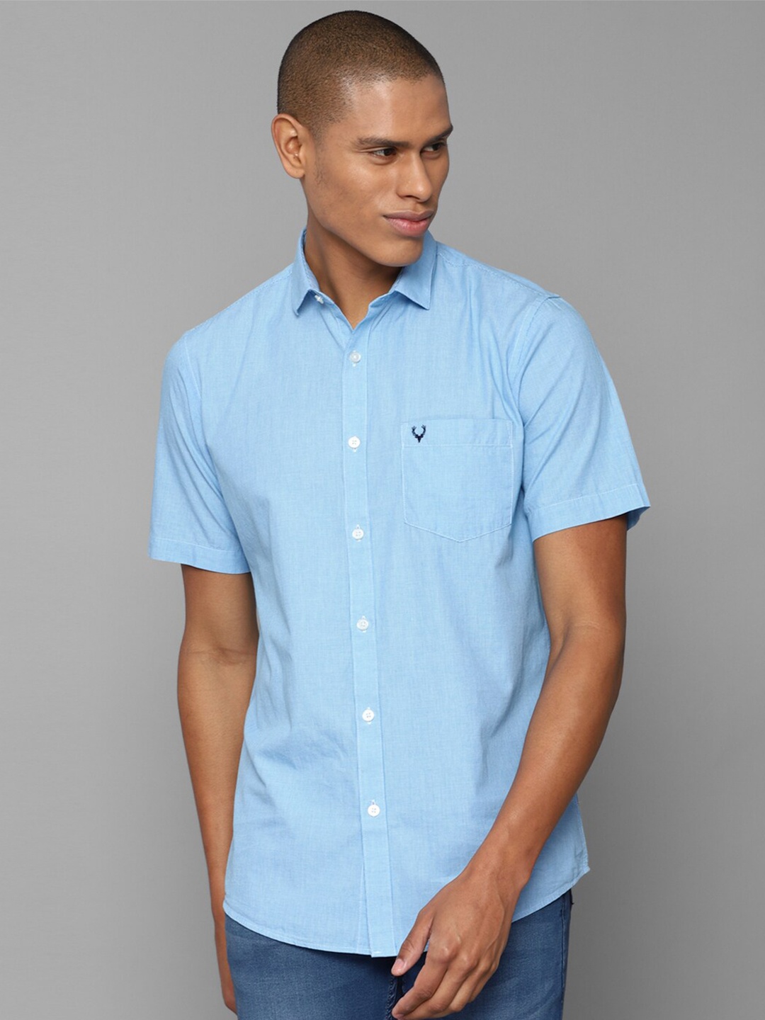 

Allen Solly Men Blue Slim Fit Pure Cotton Casual Shirt