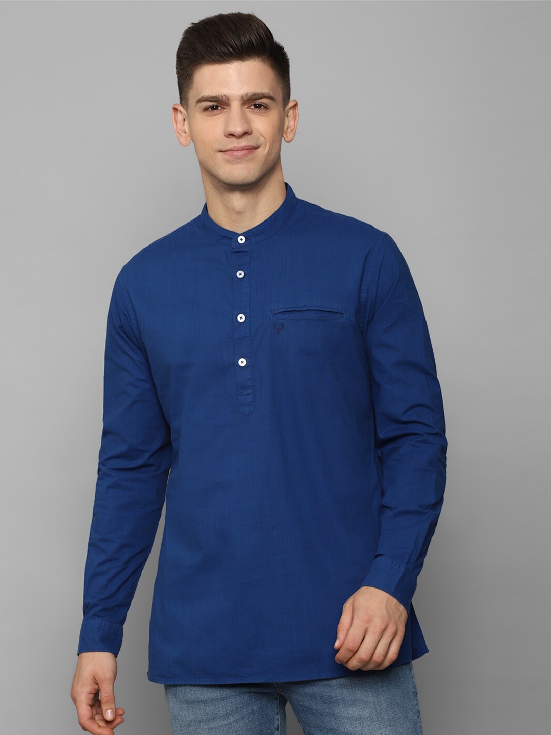 

Allen Solly Men Blue Slim Fit Pure Cotton Casual Shirt
