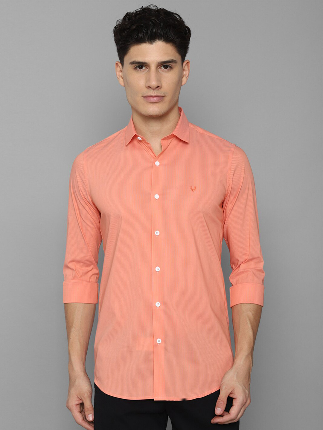 

Allen Solly Men Peach Cotton Slim Fit Casual Shirt