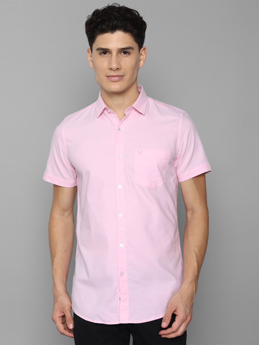 

Allen Solly Men Pink Slim Fit Pure Cotton Casual Shirt