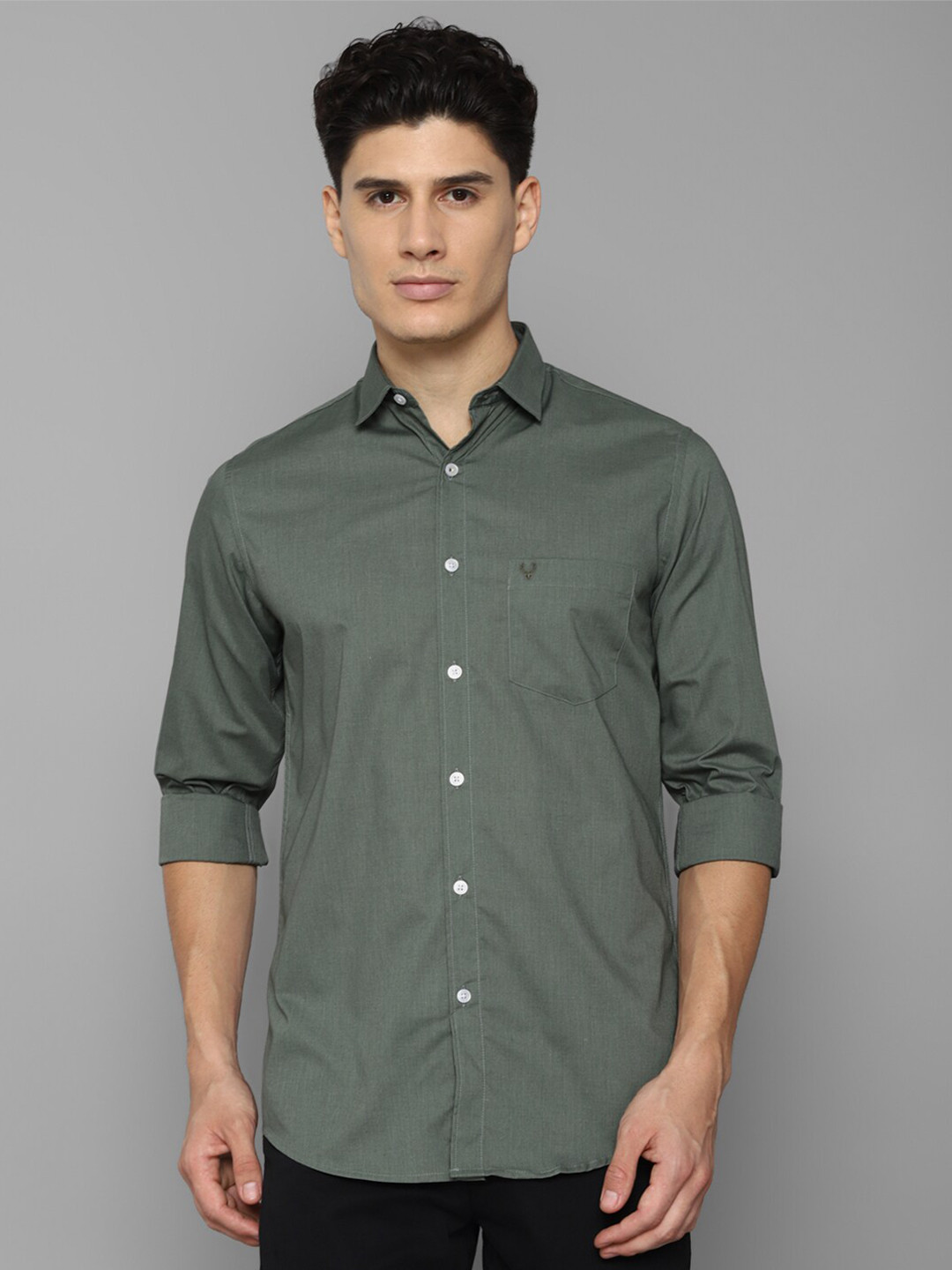 

Allen Solly Men Olive Green Slim Fit Casual Shirt