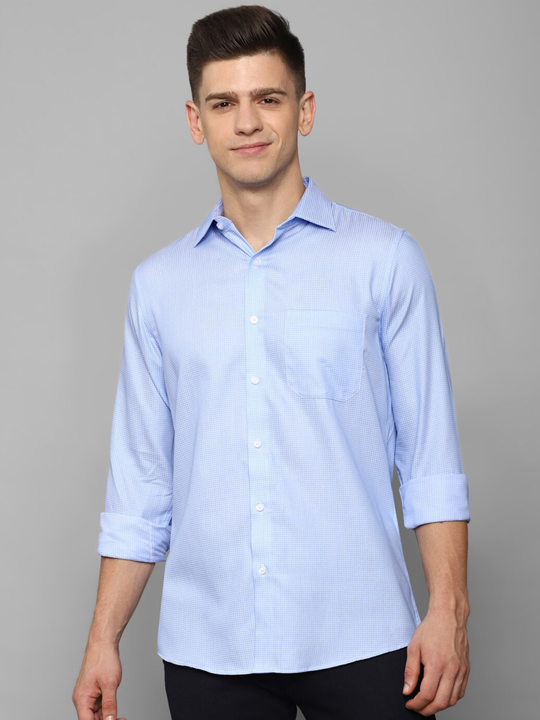 

Allen Solly Men Blue Printed Slim Fit Pure Cotton Casual Shirt
