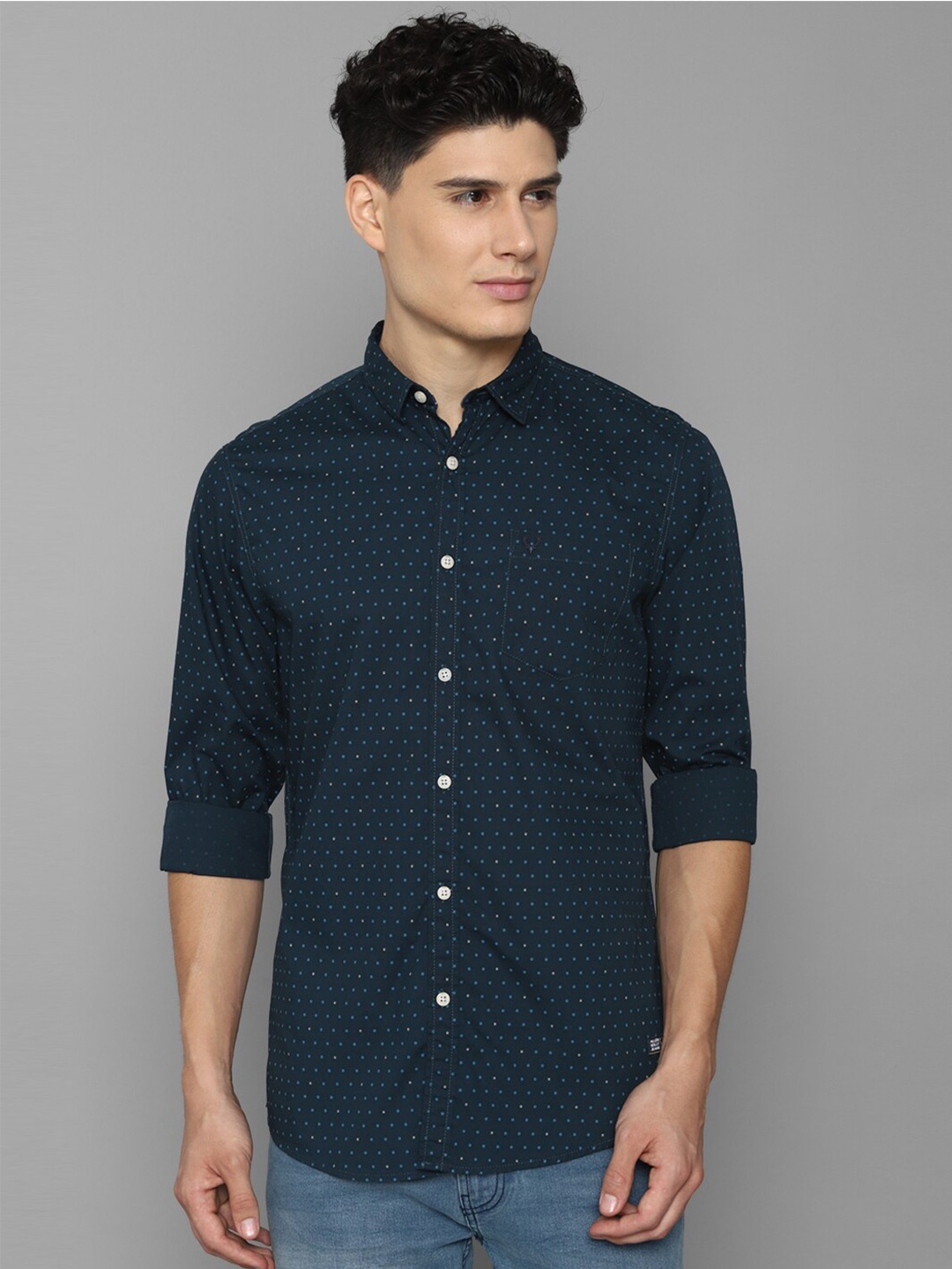 

Allen Solly Sport Men Blue Pure Cotton Micro Ditsy Printed Casual Shirt
