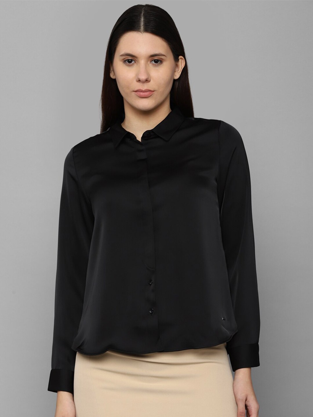 

Allen Solly Woman Black Solid Casual Shirt