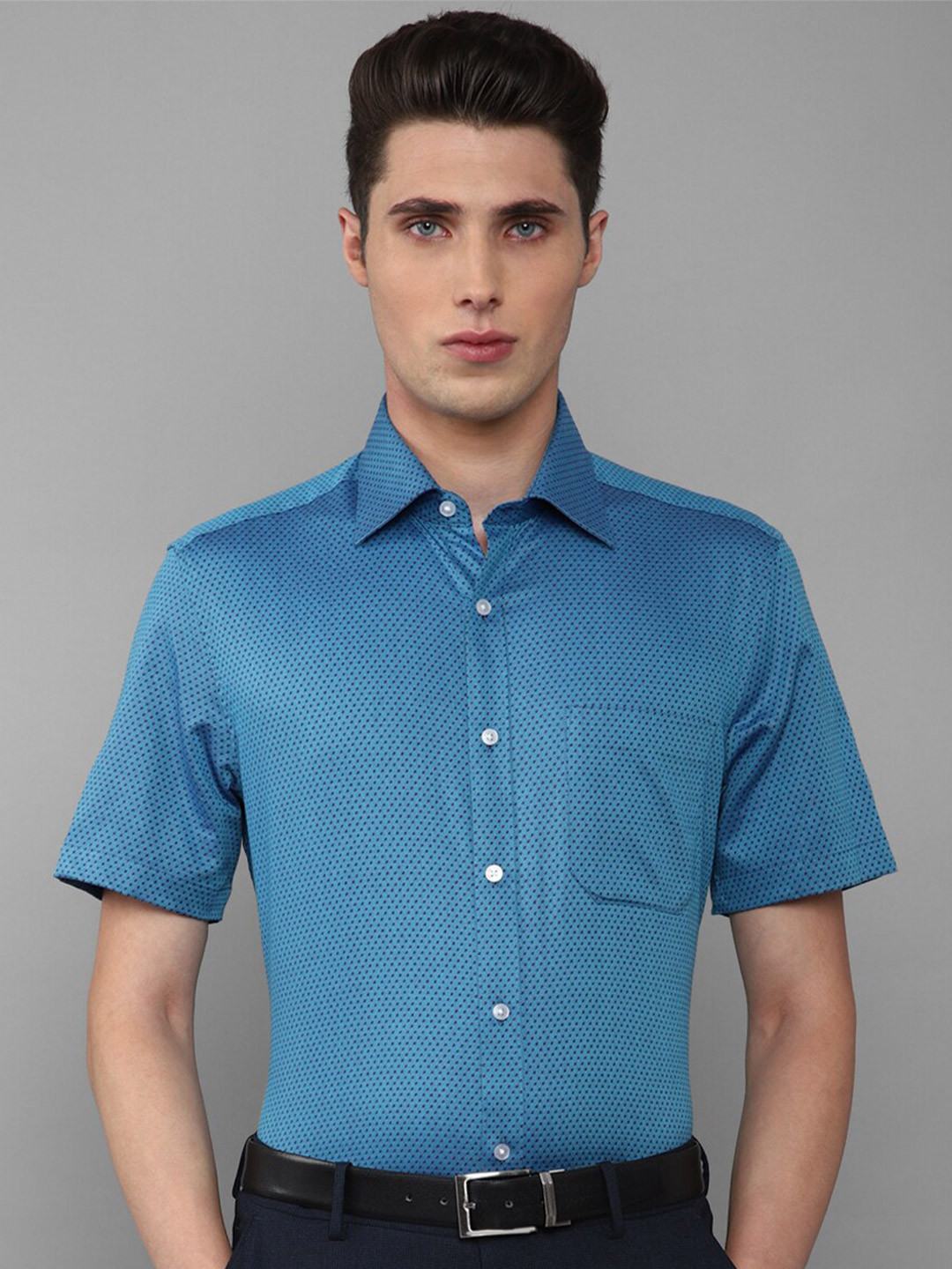 

Louis Philippe Men Blue Slim Fit Printed Cotton Formal Shirt