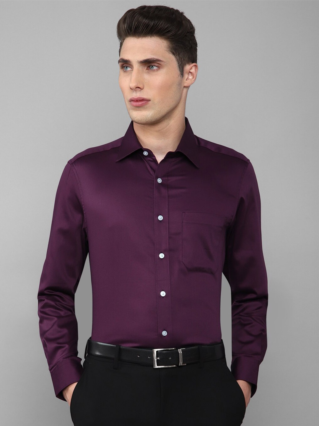 

Louis Philippe Men Purple Slim Fit Pure Cotton Formal Shirt