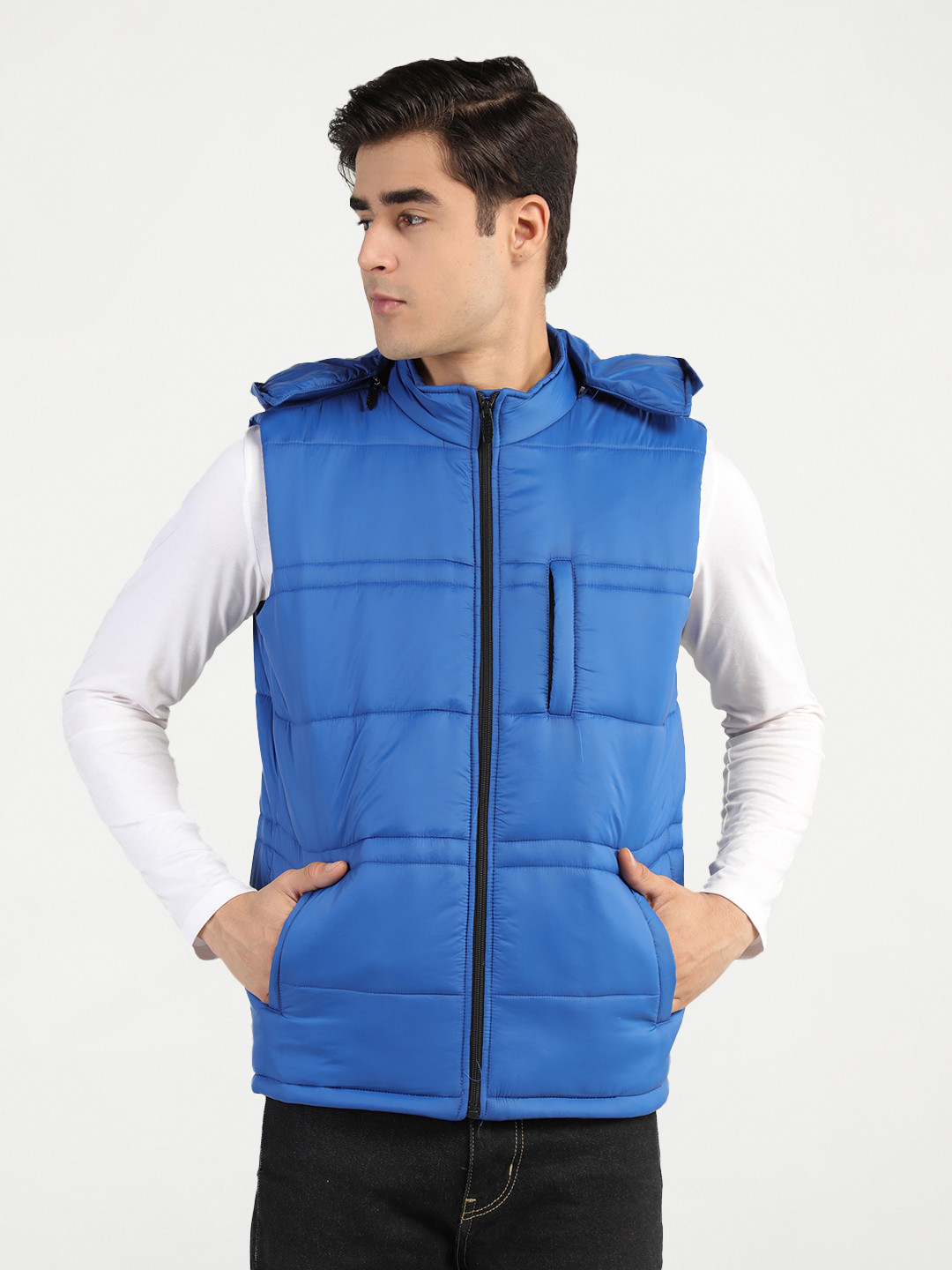 

CHKOKKO Men Blue Outdoor Padded Jacket