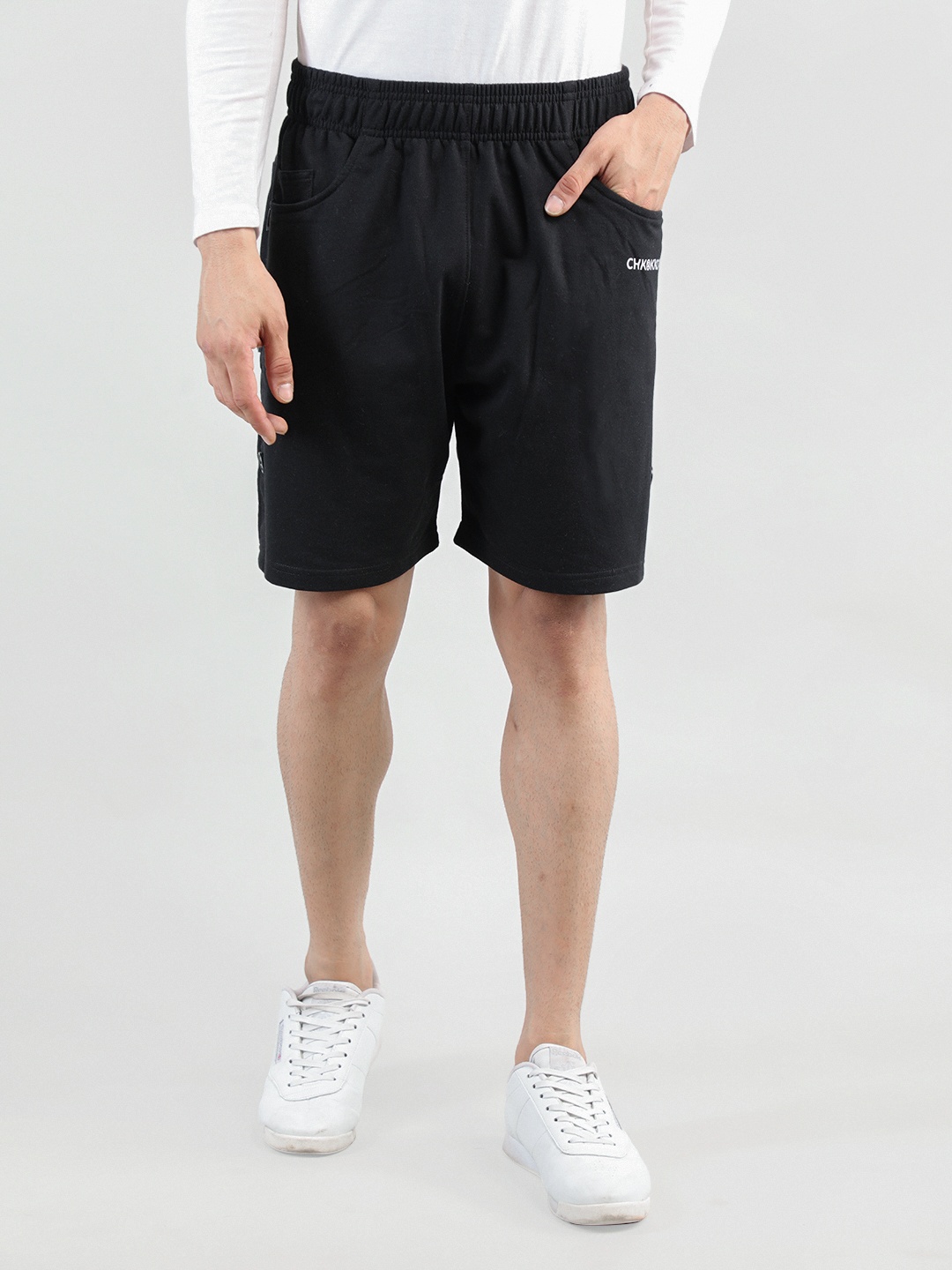 CHKOKKO Men Black Outdoor Sports Shorts